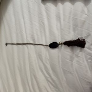 Long Brown and Black Tassle Necklace